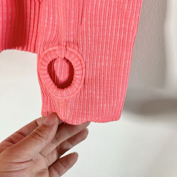 Lululemon Rest Less Pullover Heathered Electric Coral 8 Long Sleeves Top - Picture 4 of 8